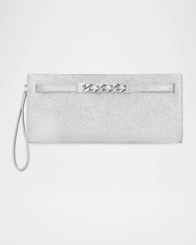 Glittering Curb Link Clutch Bag